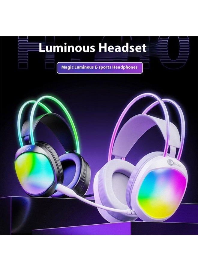 lecoo HT410 USB Gaming Headset with Dynamic RGB Lighting - 7.1 Virtual Surrounded Sound & Dual 50mm Drivers - DEEP BASS - Noise Reduction mic - In Body Control For PC / PS4 | Black - Image 4